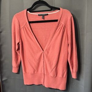 White House Black Market cardigan snap buttons with sparkles throughout.